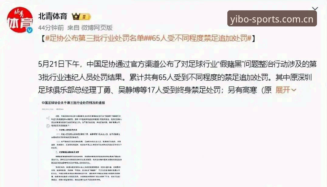 中国足协第三批禁足名单深度剖析：65人受罚背后的足球反腐风暴